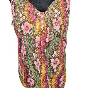 Thalia Sodi Tropical Print Spaghetti Strap Tank Sz XL
